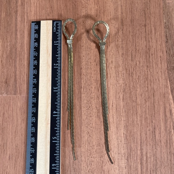 22. Gold Cluster Drop Earrings - Picture 3 of 9